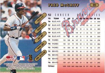 1997 Donruss Team Sets - Pennant Edition #22 Fred McGriff Back