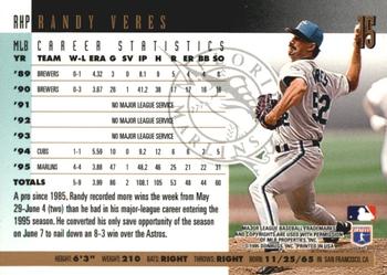 1996 Donruss - Press Proofs #15 Randy Veres Back