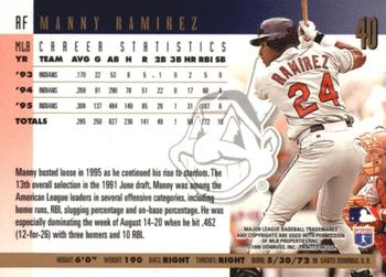 1996 Donruss - Press Proofs #40 Manny Ramirez Back