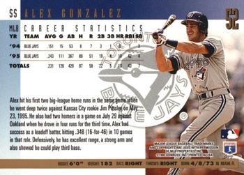 1996 Donruss - Press Proofs #52 Alex Gonzalez Back