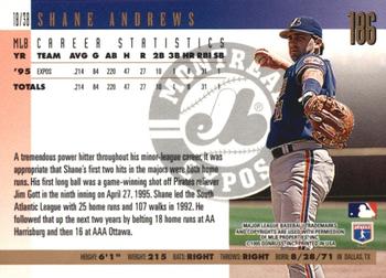 1996 Donruss - Press Proofs #186 Shane Andrews Back