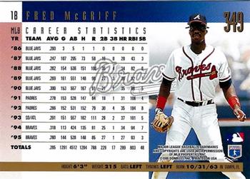 1996 Donruss - Press Proofs #349 Fred McGriff Back