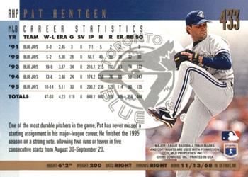 1996 Donruss - Press Proofs #433 Pat Hentgen Back