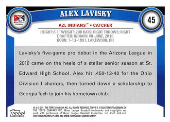 2011 Topps Pro Debut #45 Alex Lavisky Back