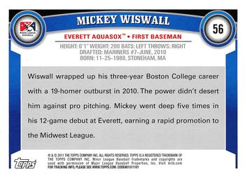 2011 Topps Pro Debut #56 Mickey Wiswall Back