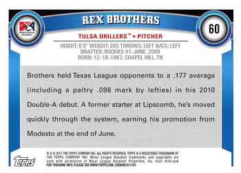 2011 Topps Pro Debut #60 Rex Brothers Back