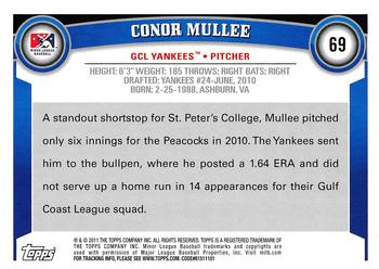 2011 Topps Pro Debut #69 Conor Mullee Back