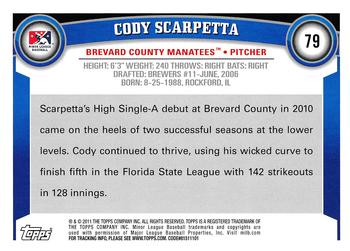 2011 Topps Pro Debut #79 Cody Scarpetta Back