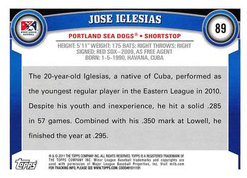 2011 Topps Pro Debut #89 Jose Iglesias Back