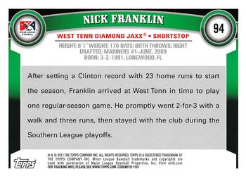2011 Topps Pro Debut #94 Nick Franklin Back
