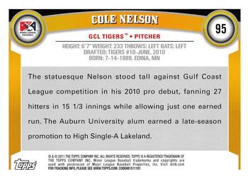 2011 Topps Pro Debut #95 Cole Nelson Back
