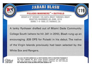2011 Topps Pro Debut #119 Jabari Blash Back