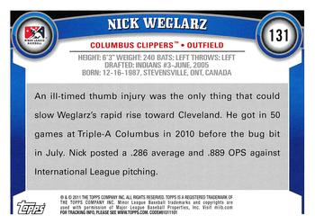 2011 Topps Pro Debut #131 Nick Weglarz Back