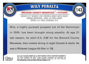 2011 Topps Pro Debut #143 Wily Peralta Back