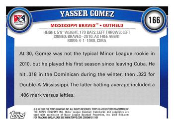 2011 Topps Pro Debut #166 Yasser Gomez Back