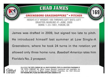 2011 Topps Pro Debut #169 Chad James Back