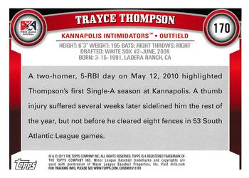 2011 Topps Pro Debut #170 Trayce Thompson Back