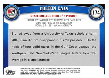2011 Topps Pro Debut #174 Colton Cain Back