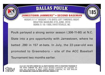 2011 Topps Pro Debut #185 Dallas Poulk Back