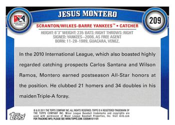 2011 Topps Pro Debut #209 Jesus Montero Back