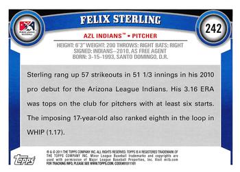 2011 Topps Pro Debut #242 Felix Sterling Back