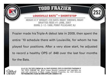 2011 Topps Pro Debut #252 Todd Frazier Back