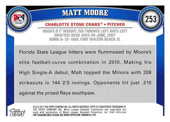 2011 Topps Pro Debut #253 Matt Moore Back
