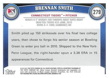 2011 Topps Pro Debut #279 Brennan Smith Back