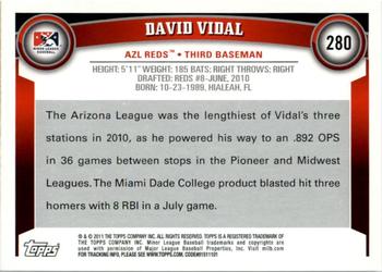 2011 Topps Pro Debut #280 David Vidal Back