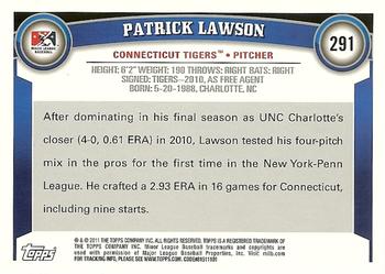 2011 Topps Pro Debut #291 Patrick Lawson Back