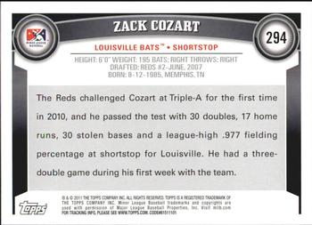 2011 Topps Pro Debut #294 Zack Cozart Back