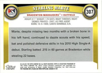 2011 Topps Pro Debut #307 Starling Marte Back