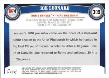 2011 Topps Pro Debut #309 Joe Leonard Back