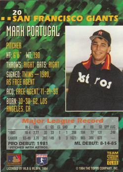 1994 Stadium Club Team #20 Mark Portugal Back