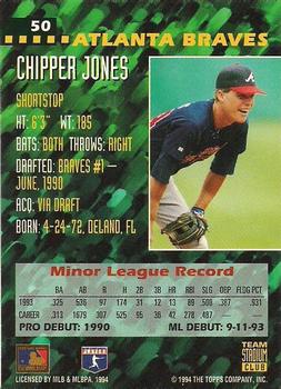 1994 Stadium Club Team #50 Chipper Jones Back
