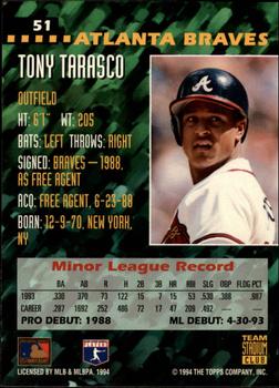 1994 Stadium Club Team #51 Tony Tarasco Back