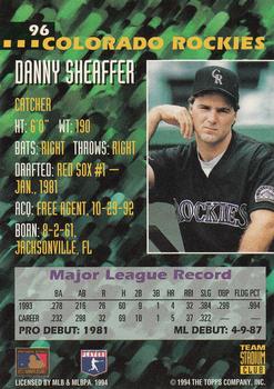 1994 Stadium Club Team #96 Danny Sheaffer Back
