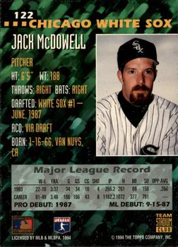 1994 Stadium Club Team #122 Jack McDowell Back