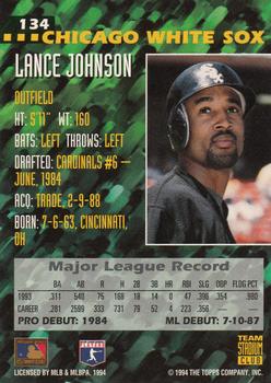 1994 Stadium Club Team #134 Lance Johnson Back