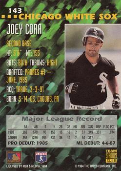 1994 Stadium Club Team #143 Joey Cora Back