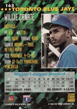 1994 Stadium Club Team #163 Willie Canate Back