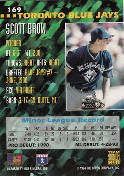 1994 Stadium Club Team #169 Scott Brow Back
