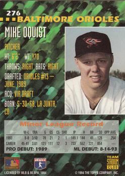 1994 Stadium Club Team #276 Mike Oquist Back