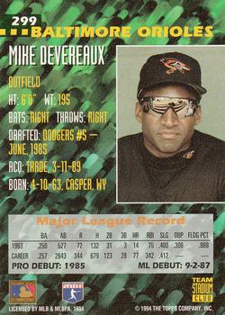1994 Stadium Club Team #299 Mike Devereaux Back
