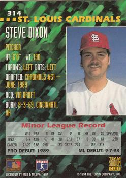1994 Stadium Club Team #314 Steve Dixon Back