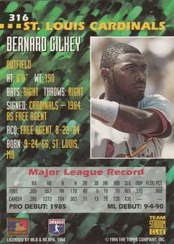 1994 Stadium Club Team #316 Bernard Gilkey Back