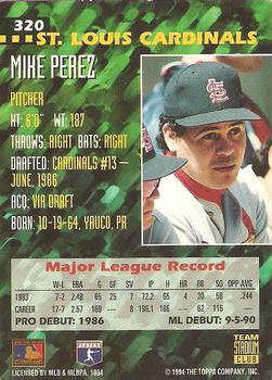1994 Stadium Club Team #320 Mike Perez Back