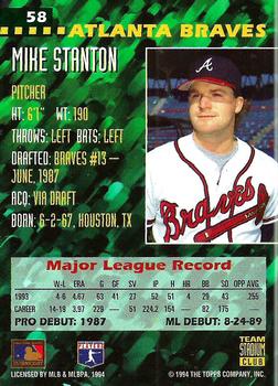 1994 Stadium Club Team #58 Mike Stanton Back