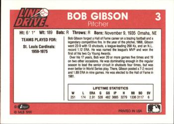 1991 Line Drive #3 Bob Gibson Back