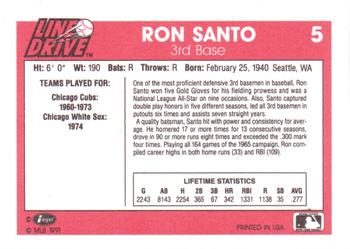 1991 Line Drive #5 Ron Santo Back